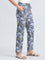 Blue Cotton Knit Printed Lounge Pants