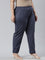 Women Solid Jean Blue Mid Rise Cotton Pants