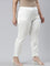 Women Solid White Mid Rise Shiny Pants