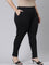 Women Solid Black Stretch Ponte Pants