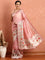 Baby pink banaras silk saree with Meena border and motifs
