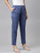 Women Solid Jean Blue Mid Rise Cotton Pants