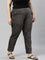 Women Solid Silver Grey Mid Rise Corduroy Treggings