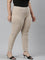 Women Beige Stripe Printed Mid Rise Jeggings