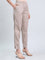 Beige Cotton Pencil Pant
