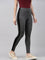 Women Anthra Melange Side Stripe Active Leggings