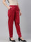 Women Solid Cherry Comfort Fit Cotton Pants