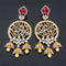 Designer Floral Zirconia Chandbutta Earrings