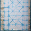 White Blue Printed Maheshwari Silk Saree With Tie-Dye Pattern