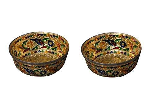 Stainless Steel Bowl Meenakari Handcrafted. (Set of 2) Capacity = 200 ml