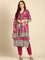 Magenta Muslin fabric three piece suit set