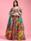 Multi-color Organza Printed Ghagra Choli Set
