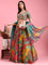 Multi-color Organza Printed Ghagra Choli Set