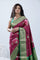 Cardinal Purple Printed Kanjivaram Silk Saree With Floral Design