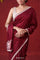 Crimson Maroon Modal Satin Saree With Embroidery