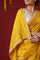 Canary Yellow Modal Satin Saree With Hand Embroidery