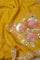 Canary Yellow Modal Satin Saree With Hand Embroidery