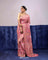 Baby Pink Banarasi Silk Saree With Floral, Fauna & Human Figures