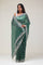 Bottle Green Handcrafted Organza Saree