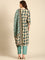 Beige block printed suit set with duppata