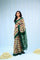 Green White Ikkat Cotton Saree With Contrast Border