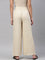 Women Solid Light Beige Woven Viscose Mid Rise Basic Palazzos