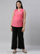 Women Black Solid Linen Palazzos