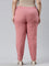 Women Solid Dusty Rose Cotton Pencil Pant