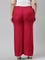 Women Solid Fuchsia Woven Viscose Mid Rise Basic Palazzos