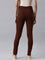 Women Solid Dark Brown Super Stretch Jeggings