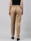 Women Solid Light Brown Comfort Fit Cotton Pants