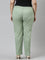 Women Solid Dusty Green Comfort Fit Cotton Pants