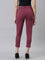 Women Solid Plum Mid Rise Cropped Jeggings