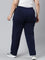 Women Solid Navy Mid Rise Track Pant