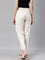 Women Solid Ecru Mid Rise Casual Pants