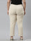 Women Solid Beige Crepe Pants