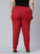 Women Solid Cherry Cotton Pencil Pant