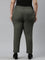 Women Solid Olive Green Crepe Pants