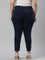 Women Solid Navy Mid Rise Cropped Jeggings