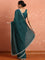 Bottle green Jimmy saree with cut Dana & pearl embroidery with ready made blouse