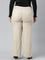 Women Light Beige Linen Cargo Pant