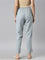 Women Solid Light Ink Mid Rise Linen Pencil Pants