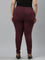 Women Solid Dark Wine Super Stretch Warm Jeggings