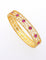 Zirconia Gold Polish Kada Bracelet