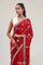 Deep Red Silk Crafted Saree