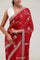 Deep Red Silk Crafted Saree