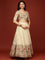Beige Silk Floral Motifs Ghagra Set