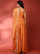 Burnt orange hand embroidered three piece palazzo set