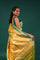 Haldi Yellow Kanjivaram Silk Saree With Contrast Border
