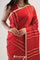 Cardinals Red Satin Banarasi Stripe Saree